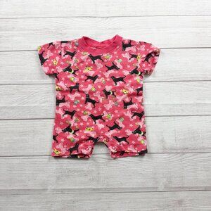 The Black Dog Kids Baby Romper Logo Print Short Sleeve One Piece 0-6 Months